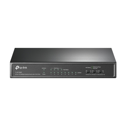 img31453large-2 Switch 4 x RJ45 10/100 Mbps PoE, 4 x RJ45 10/100 Mbps, Buget PoE 66W, Unmanaged - TP-Link TL-SF1008P - imagine 1