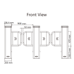 Poarta acrilica 90 cm, pentru poarta batanta DS-K3B501SX - HIKVISION DS-K3B501SX/601SX-Dp90/2 - imagine 2