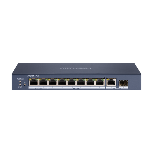 img32883large-3 Switch 8 porturi Hi-PoE, 1 x RJ45 Gigabit Uplink, 1 x SFP Gigabit - HIKVISION DS-3E0510HP-E - imagine 1