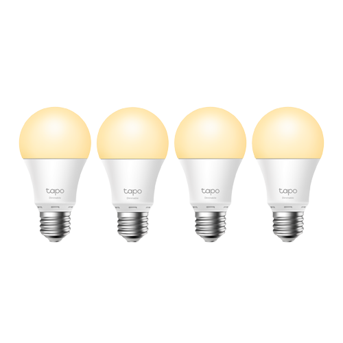img34556large-4 Set 4 becuri smart Wi-Fi, lumina calda 2700K ajustabila, 806 lm, E27 - TP-Link Tapo TapoL510E(4-pack) - imagine 1