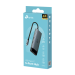 Hub USB-C 5-in-1, 1 x USB-C PD 100W, 1 x USB-C 5Gbps, 2 x USB-A 5Gbps, 1 x HDMI 4K@60Hz - TP-Link UH5020C - imagine 3