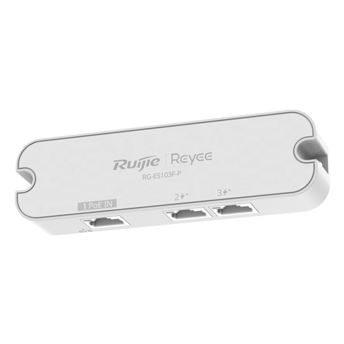 img47832large Switch/Extender PoE, 3 x RJ45 10/100 Mbps (2 x PoE+ Out, 1 x PoE+ In), Unmanaged - Ruijie Reyee RG-ES103F-P - imagine 1