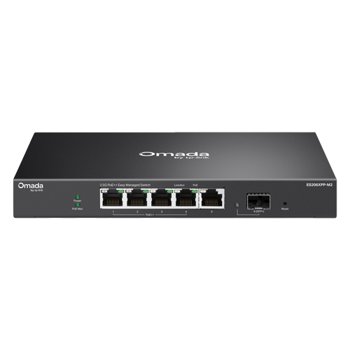 img47983large Switch L2, 5 x RJ45 2.5G (4 x PoE++), 1 x SFP+ 10G, Putere PoE 120W, Cloud Management - TP-Link Omada ES206XPP-M2 - imagine 1